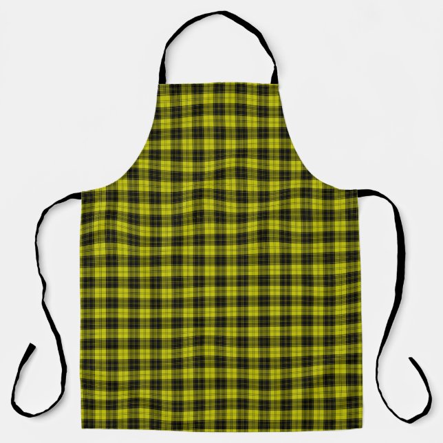 MacLachlan tartan yellow black plaid Apron (Front)