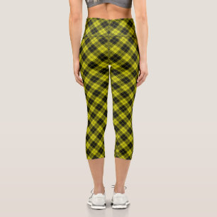 MacLachlan tartan yellow black plaid Capri Leggings