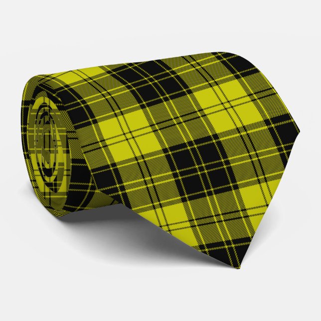 MacLachlan tartan yellow black plaid Tie (Rolled)