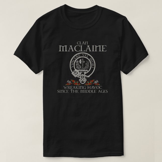 Maclaine of Lochbuie Clan crest Scottish surname t T-Shirt (Design Front)