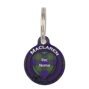 Maclaren clan Plaid Scottish tartan Pet Tag