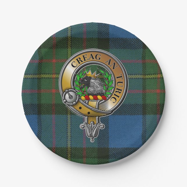 MacLaren Tartan & Badge Paper Plate (Front)