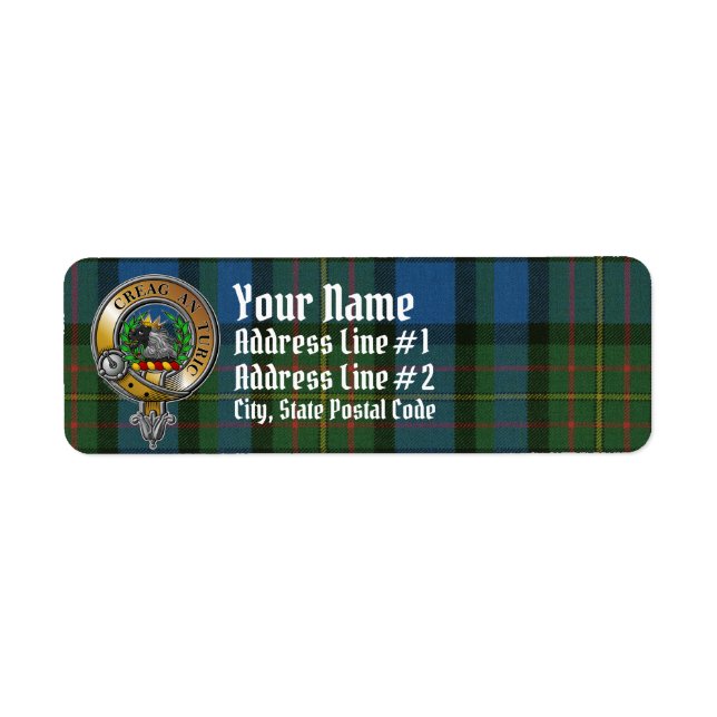 MacLaren Tartan & Badge Return Address Label (Front)