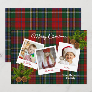MacLean Clan Plaid Christmas Multi Photo Card