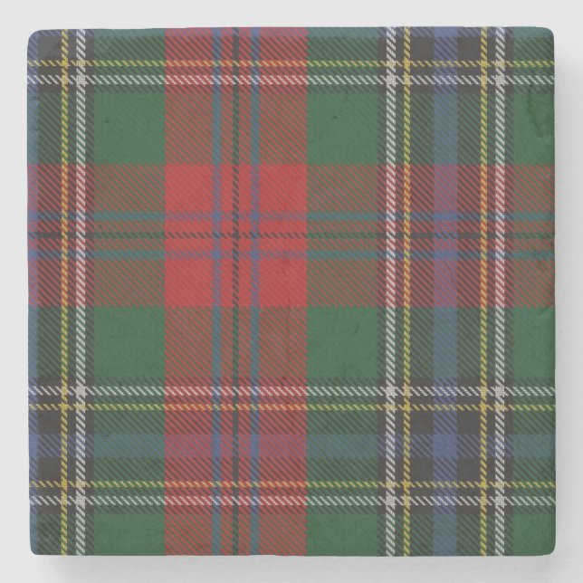 MacLean Clan Tartan Plaid Stone Coaster (Front)