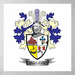 MacLean Family Crest Coat of Arms Poster