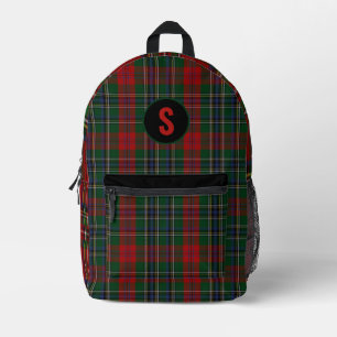 MacLean Plaid Monogrammed  Printed Backpack