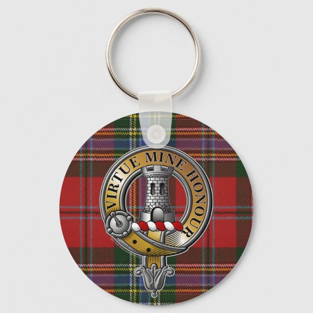 MacLean Tartan & Badge Key Ring (Front)