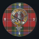 MacLean Tartan & Badge Large Clock<br><div class="desc">Perfect for the games,  or gift. Use the EDIT DESIGN button and TRANSFER THIS DESIGN to any one of more than 1000 different products. Customise with photo and add text to create a unique gift sure to be a hit at the family reunion or Highland Games.</div>