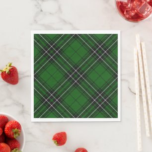 MacLean Tartan Green and Black Plaid Napkin
