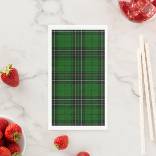MacLean Tartan Green and Black Plaid Napkin