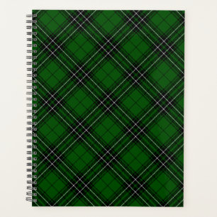 MacLean Tartan Green and Black Plaid Planner