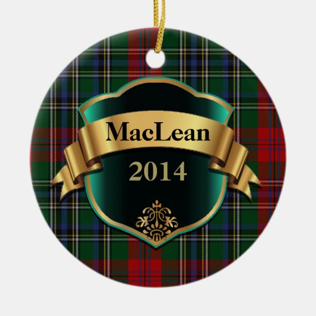 MacLean Tartan Plaid Custom ornament (Front)