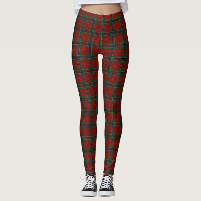 Maclean Tartan Scottish Modern MacLean of Duart Leggings (Front)