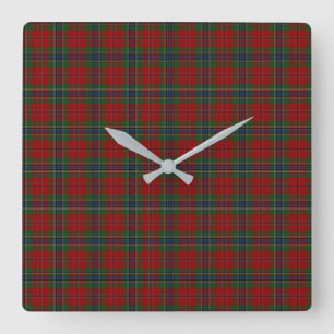 Maclean Tartan Scottish Modern MacLean of Duart Square Wall Clock