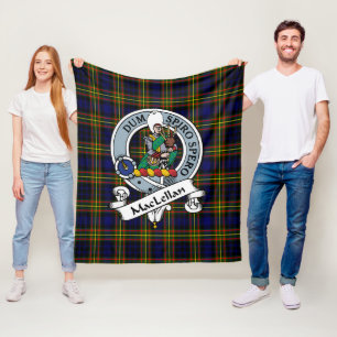 MacLellan Modern Clan Badge Tartan Plaid Fleece Blanket