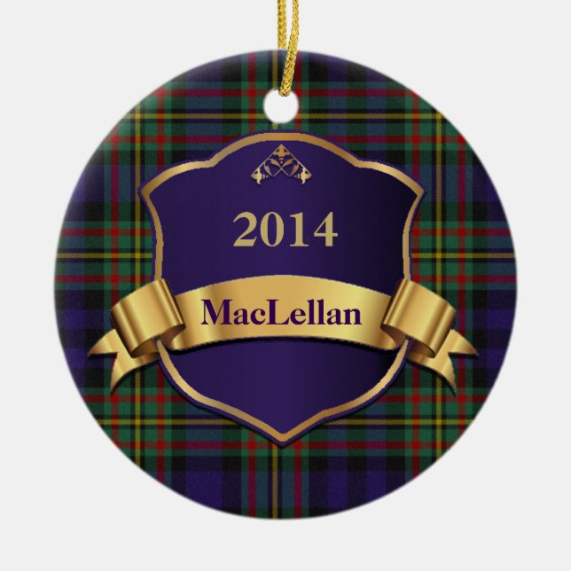 MacLellan Tartan Plaid Custom ornament (Front)
