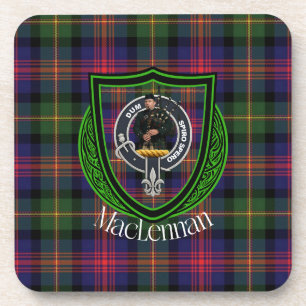 MacLennan Scottish Clan Tartan & Crest Coaster