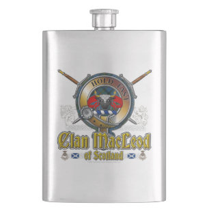 MacLeod Clan Badge Hip Flask