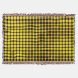 MacLeod Clan Yellow and Black Scottish Tartan Throw Blanket