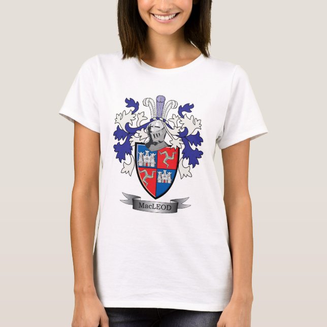 MacLeod Family Crest Coat of Arms T-Shirt (Front)