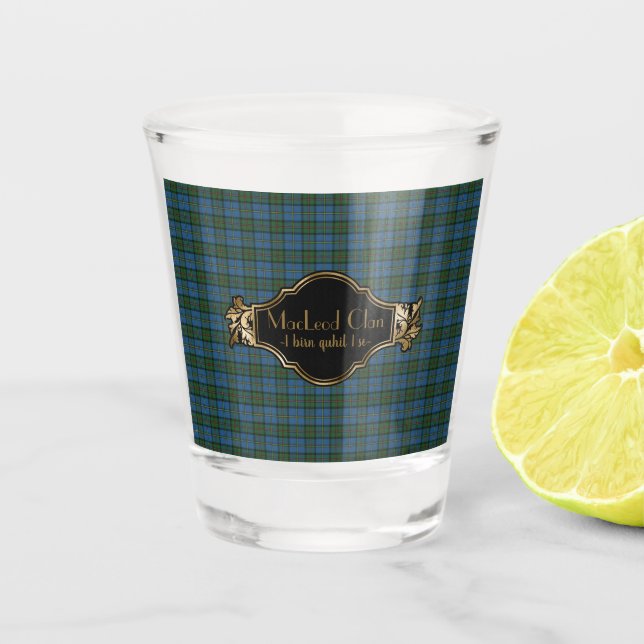 MacLeod Harris Ancient Original Scottish Tartan Shot Glass (Front)