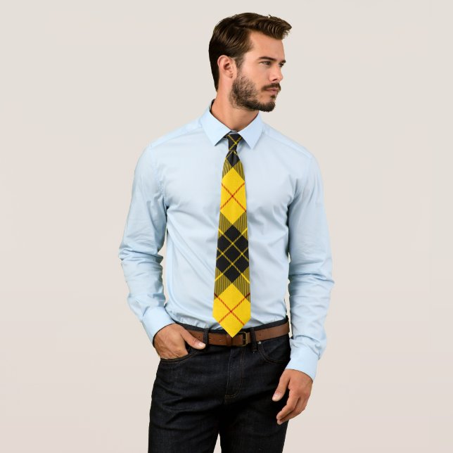 MacLeod Scottish Clan Tartan Plaid Pattern Tie (In Situ)