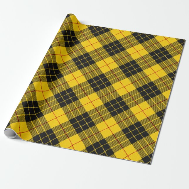MacLeod Scottish Clan Tartan Plaid Pattern Wrapping Paper (Unrolled)