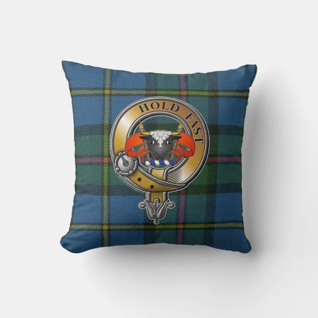 MacLeod Tartan & Badge Cushion (Front)