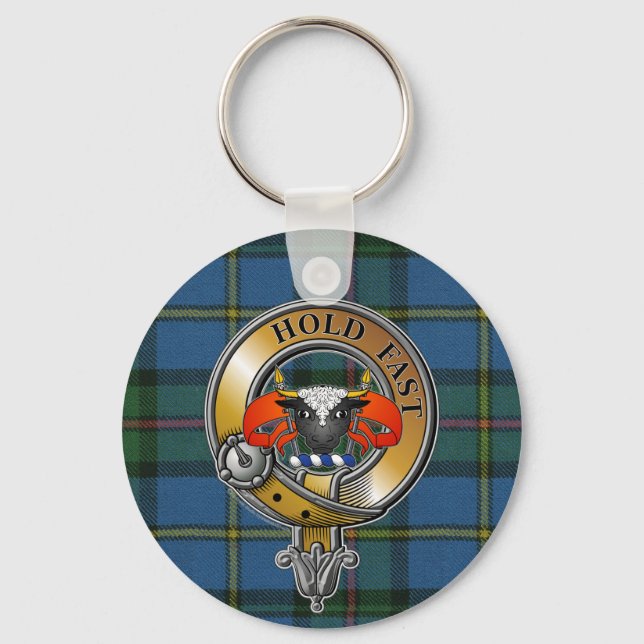 MacLeod Tartan & Badge Key Ring (Front)
