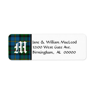 MacLeod Tartan Plaid Monogram Address Labels