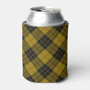 MacLeod tartan yellow black plaid Can Cooler