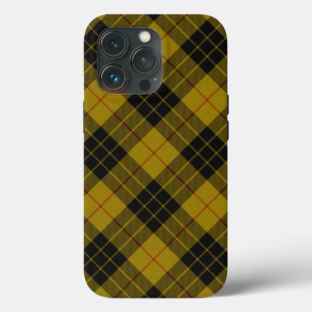 MacLeod tartan yellow black plaid Case-Mate iPhone Case (Back)