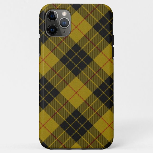 MacLeod tartan yellow black plaid Case-Mate iPhone Case (Back)