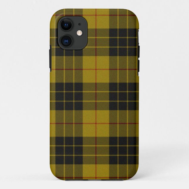 MacLeod tartan yellow black plaid Case-Mate iPhone Case (Back)