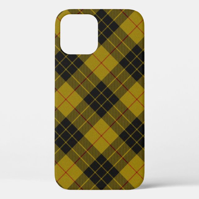MacLeod tartan yellow black plaid Case-Mate iPhone Case (Back)