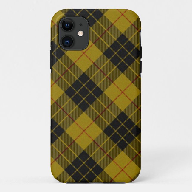 MacLeod tartan yellow black plaid Case-Mate iPhone Case (Back)