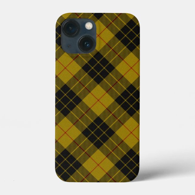 MacLeod tartan yellow black plaid Case-Mate iPhone Case (Back)