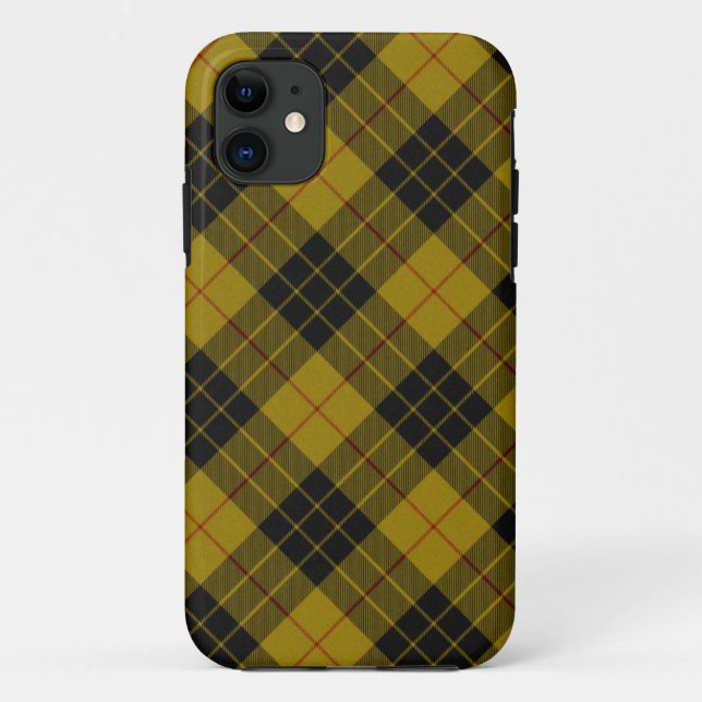 MacLeod tartan yellow black plaid Case-Mate iPhone Case (Back)