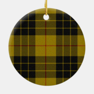 MacLeod tartan yellow black plaid Ceramic Ornament
