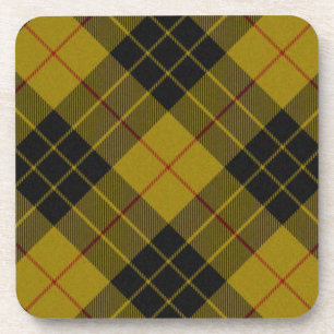 MacLeod tartan yellow black plaid Coaster