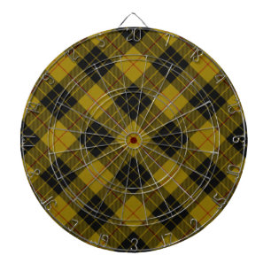 MacLeod tartan yellow black plaid Dartboard