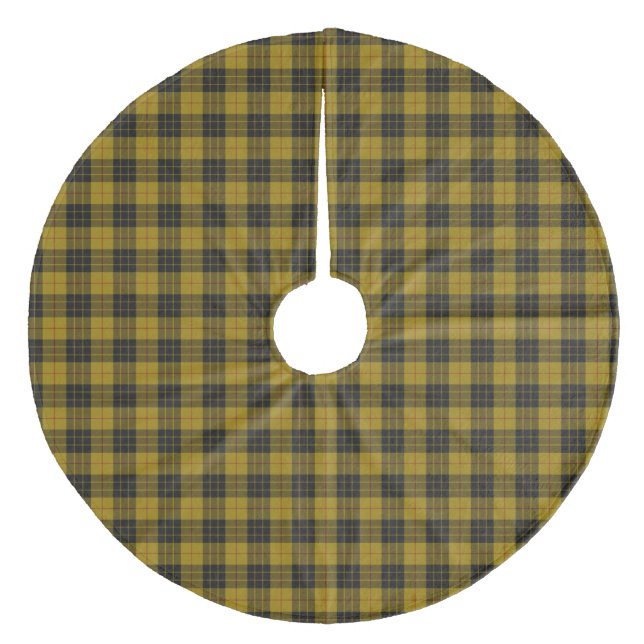 MacLeod tartan yellow black plaid Fleece Tree Skirt (Front)