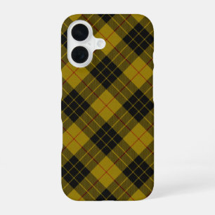 MacLeod tartan yellow black plaid iPhone 16 Case