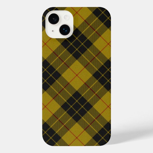 MacLeod tartan yellow black plaid iPhone Case (Back)