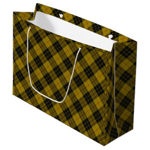 MacLeod tartan yellow black plaid Large Gift Bag