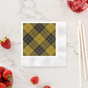 MacLeod tartan yellow black plaid Napkin