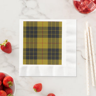MacLeod tartan yellow black plaid Napkin
