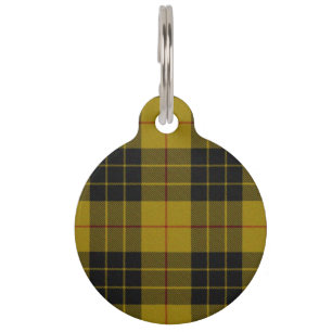 MacLeod tartan yellow black plaid Pet Tag
