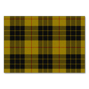 MacLeod tartan yellow black plaid Table Number